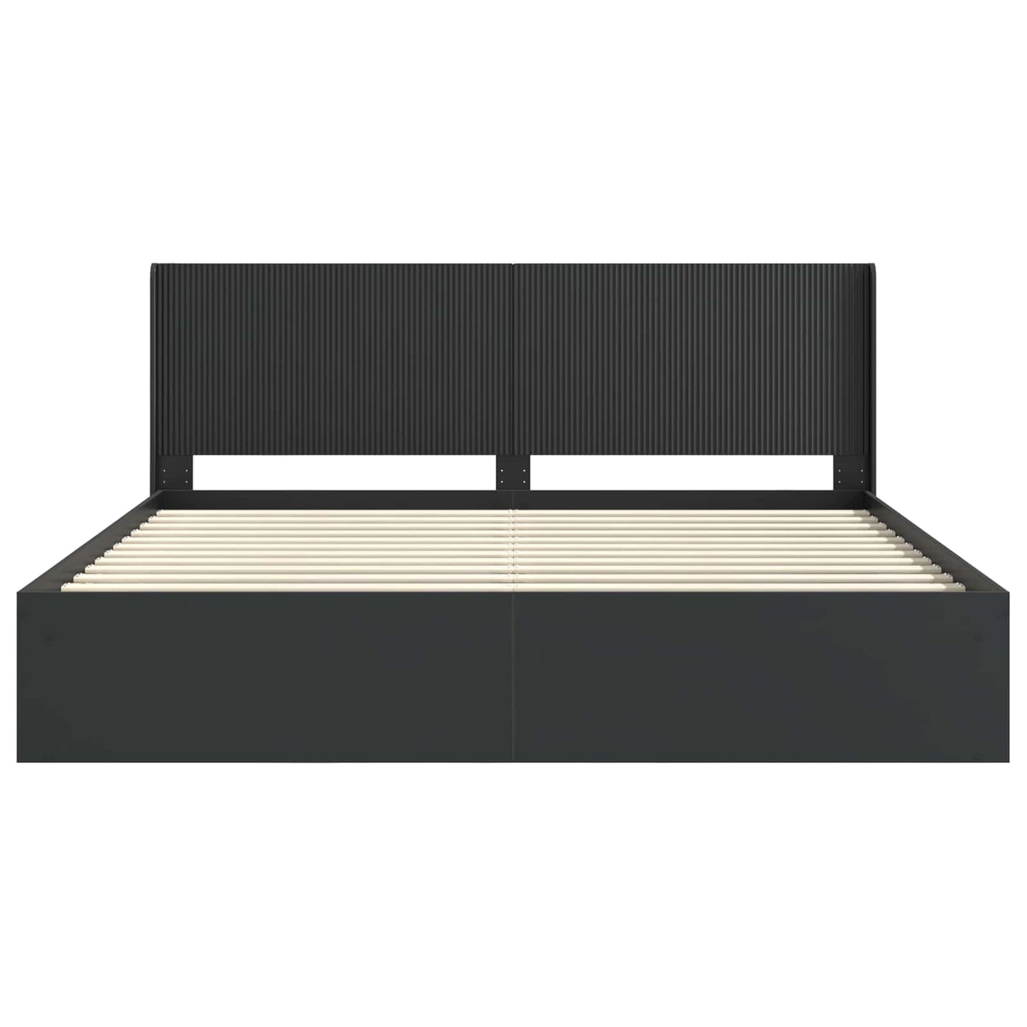 vidaXL Bed Frame with Storage and Headboard Black 180 x 200 cm