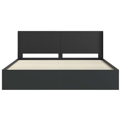 vidaXL Bed Frame with Storage and Headboard Black 180 x 200 cm