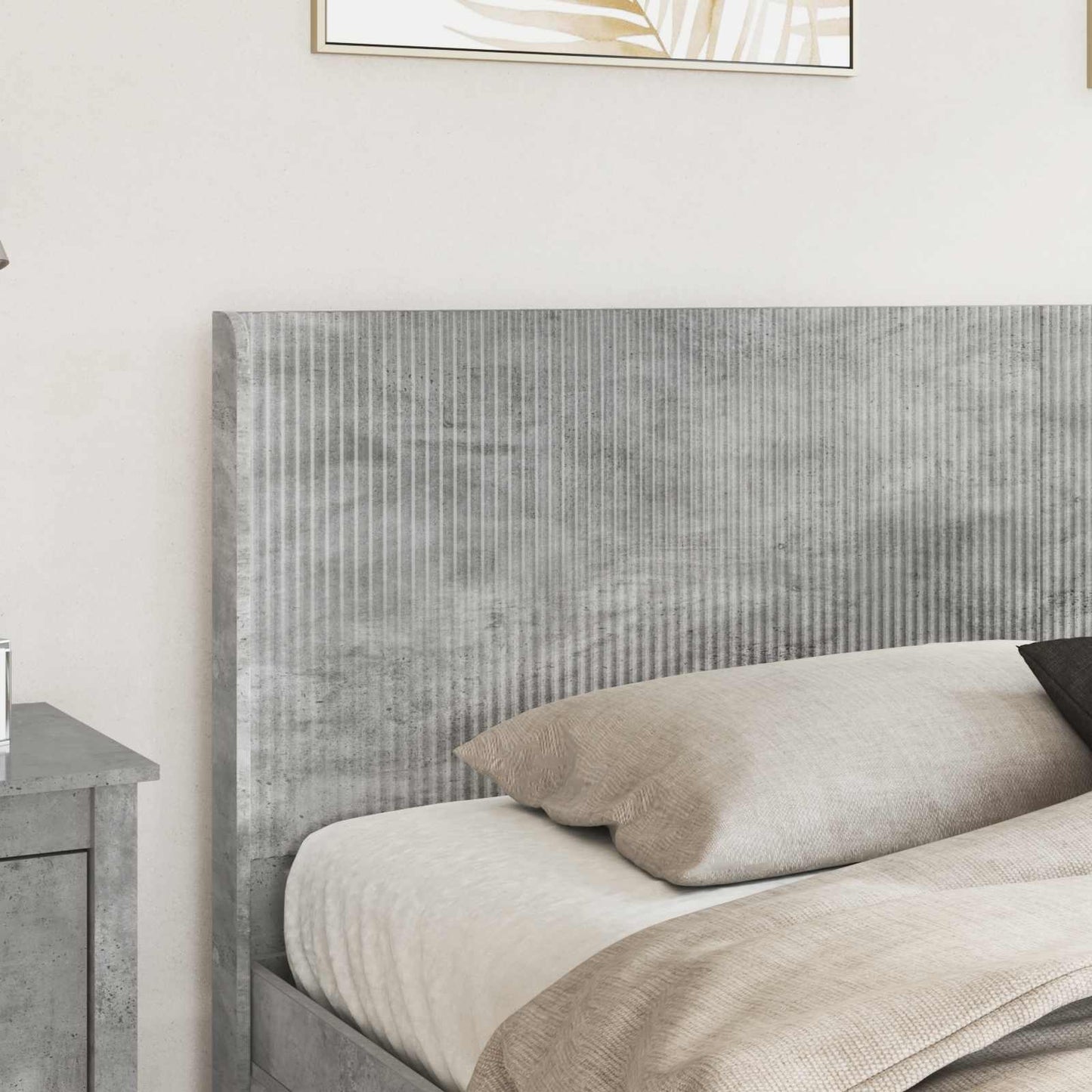 vidaXL Bed Frame with Storage and Headboard Concrete Grey 180 x 200 cm