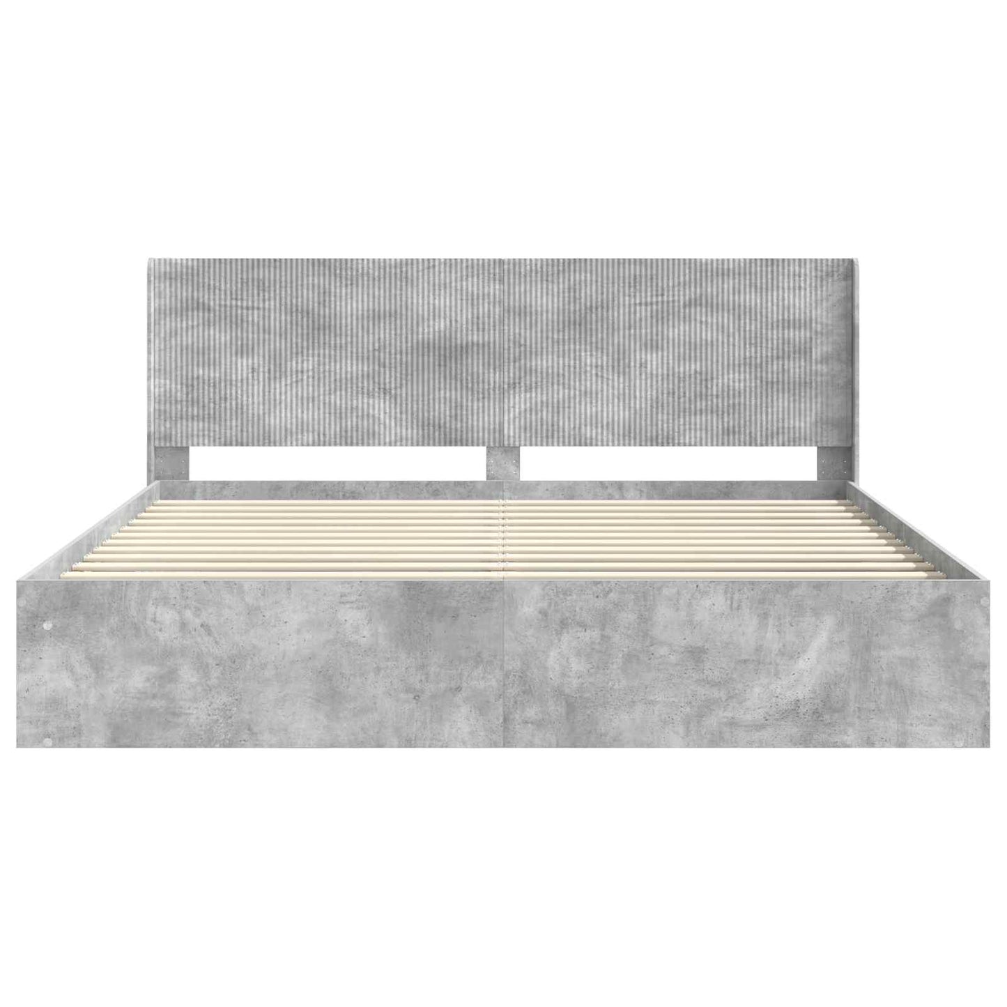 vidaXL Bed Frame with Storage and Headboard Concrete Grey 180 x 200 cm