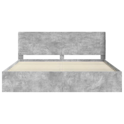 vidaXL Bed Frame with Storage and Headboard Concrete Grey 180 x 200 cm