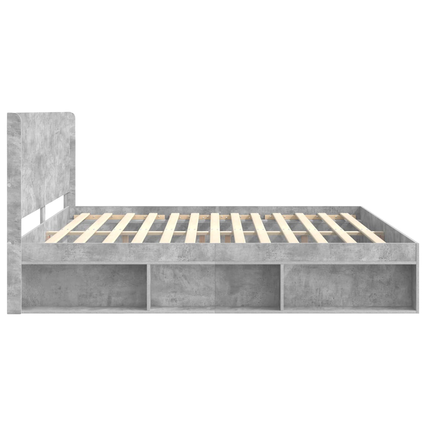 vidaXL Bed Frame with Storage and Headboard Concrete Grey 180 x 200 cm