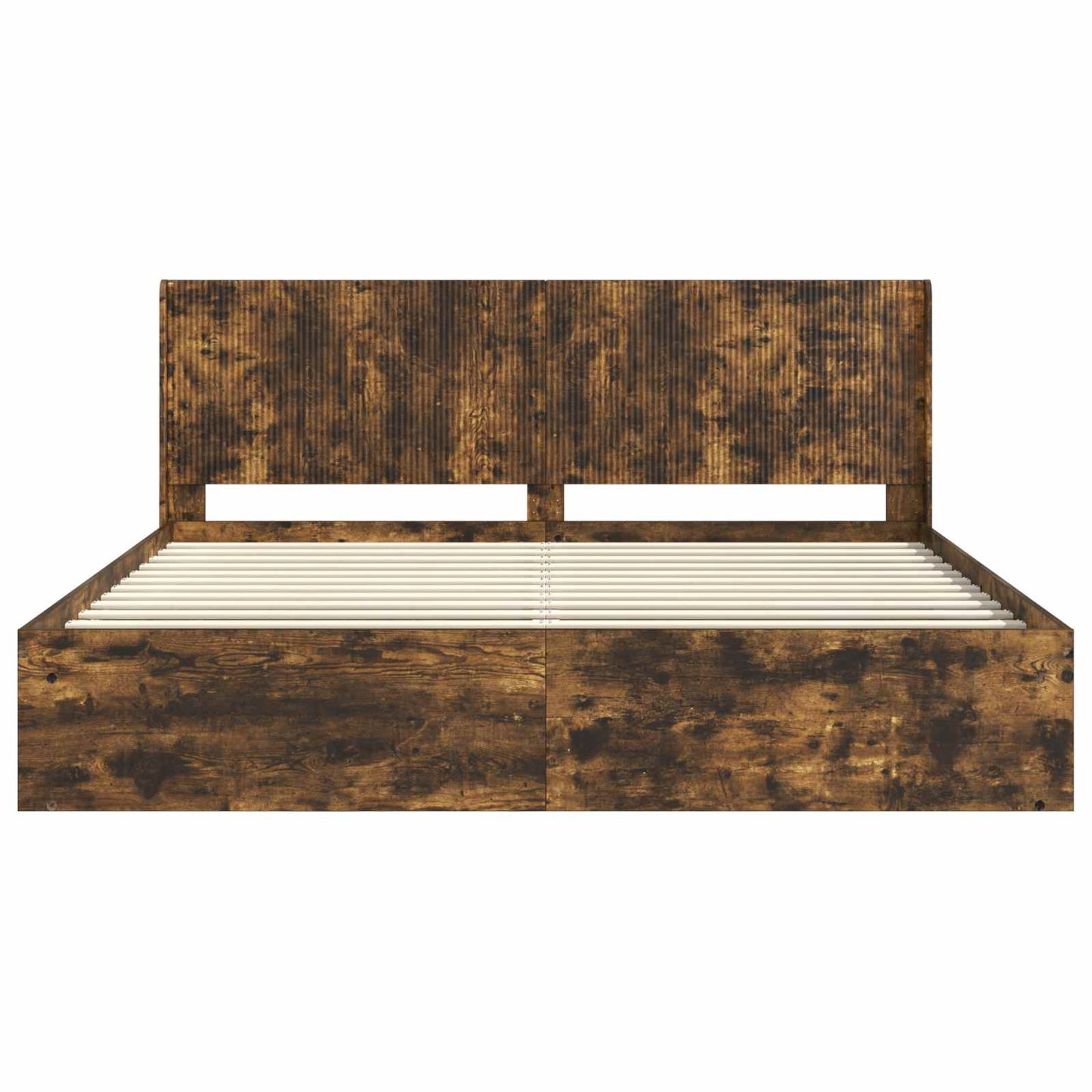 vidaXL Bed Frame with Storage and Headboard Smoked Oak 180 x 200 cm