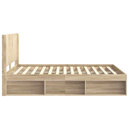 vidaXL Bed Frame with Storage and Headboard 2 pcs Engineered Wood