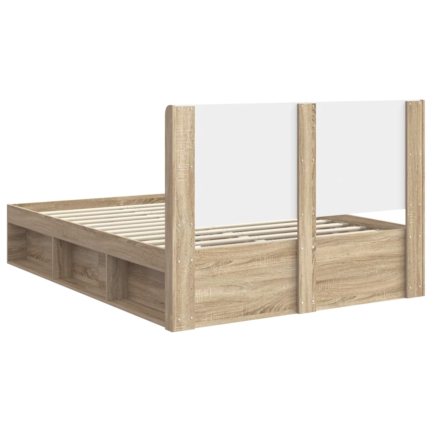 vidaXL Bed Frame with Storage and Headboard Sonoma Oak 150 x 200 cm
