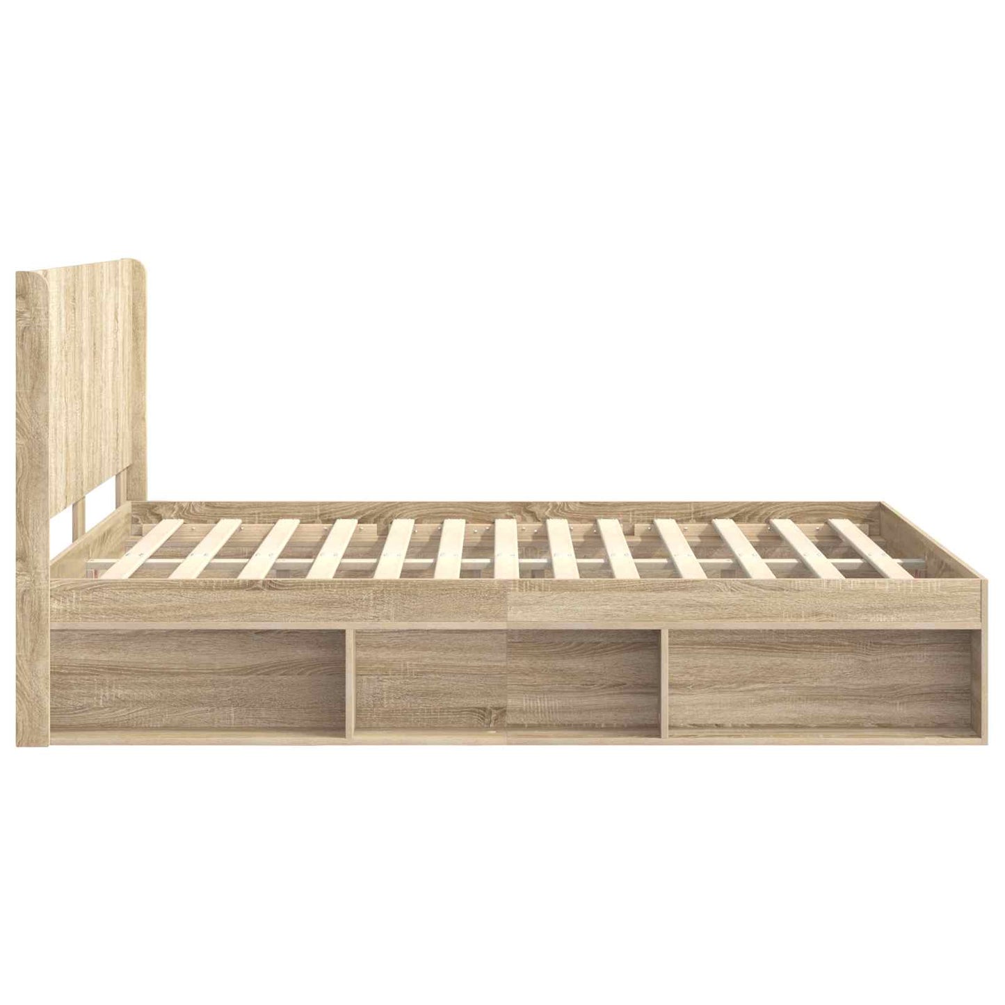 vidaXL Bed Frame with Storage and Headboard Sonoma Oak 150 x 200 cm