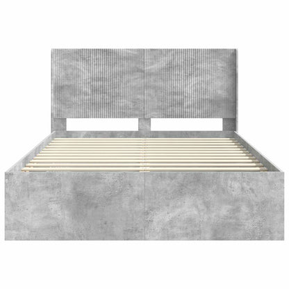 vidaXL Bed Frame with Storage and Headboard Concrete Grey 150 x 200 cm