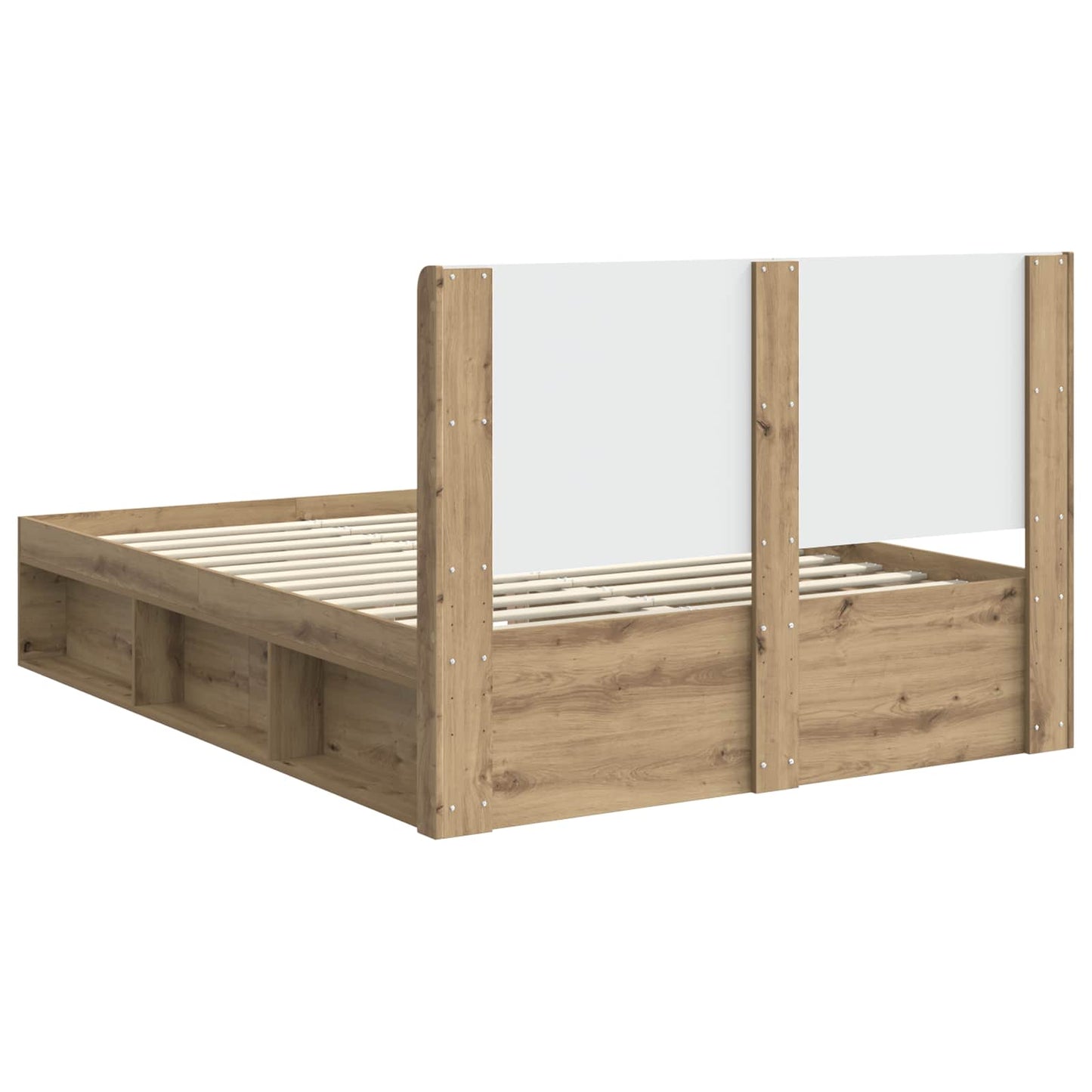 vidaXL Bed Frame with Storage and Headboard Artisan Oak 150 x 200 cm