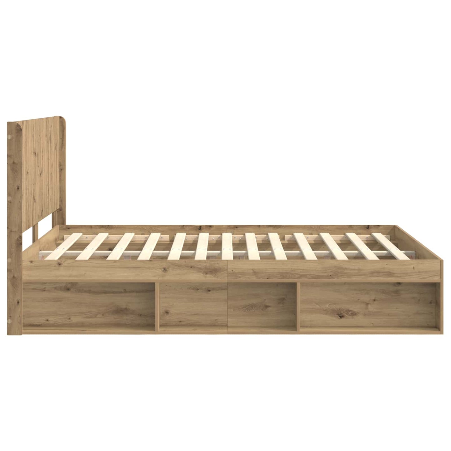 vidaXL Bed Frame with Storage and Headboard Artisan Oak 150 x 200 cm