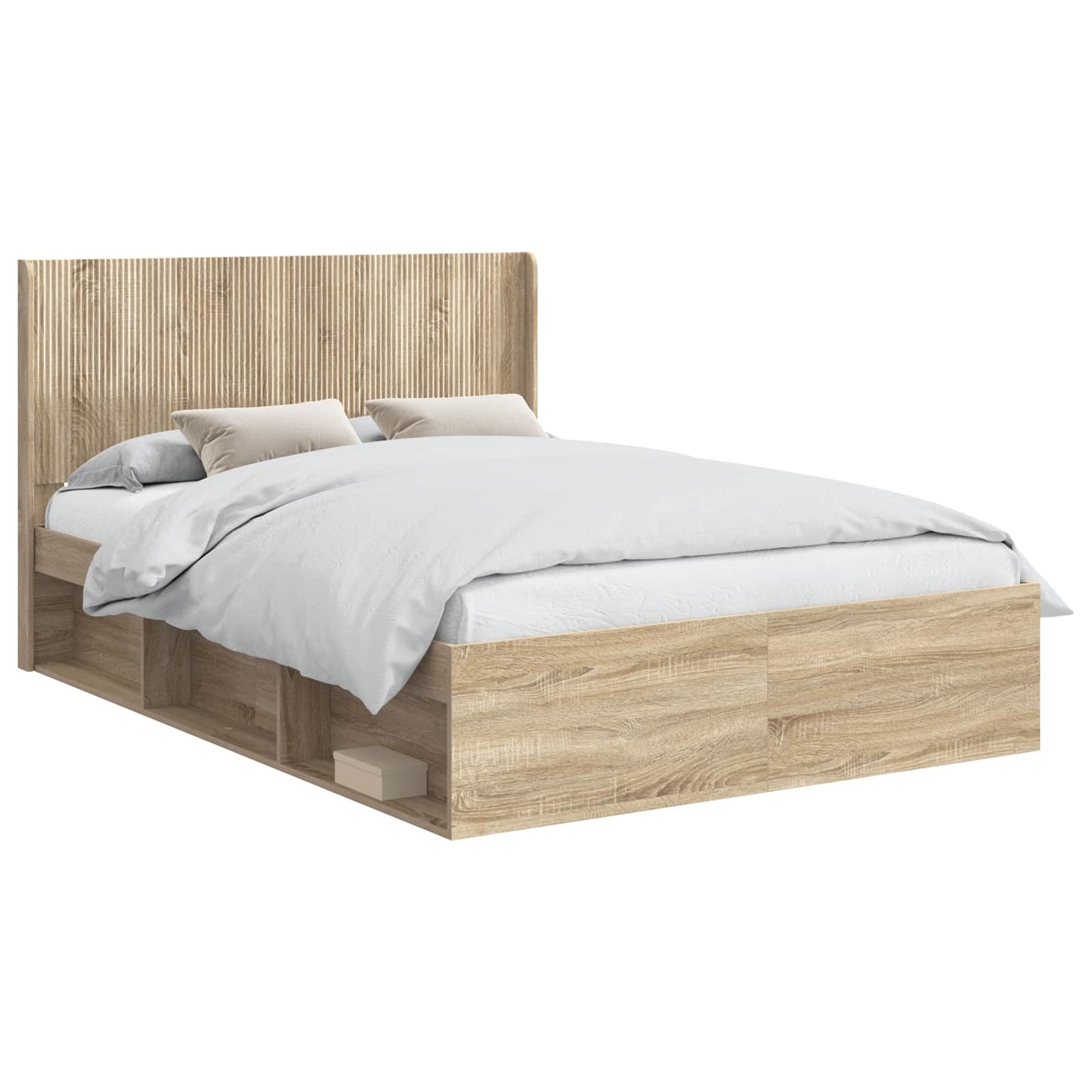 vidaXL Bed Frame with Storage and Headboard 2 pcs Engineered Wood