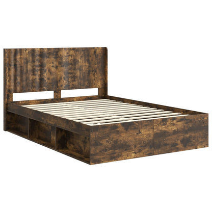 vidaXL Bed Frame with Storage and Headboard 2 pcs Engineered Wood