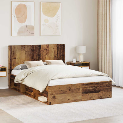 vidaXL Bed Frame with Storage and Headboard 3 pcs Engineered Wood