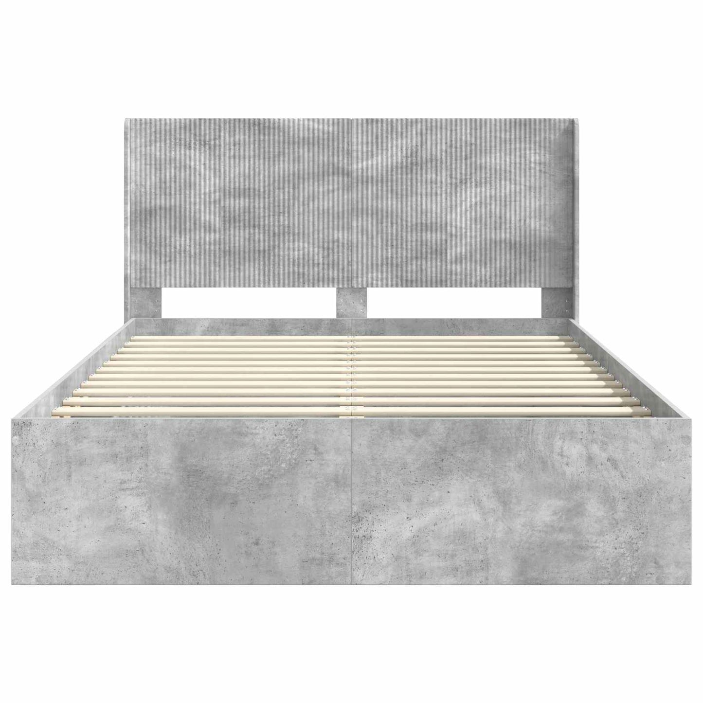 vidaXL Bed Frame with Storage and Headboard Concrete Grey 135 x 190 cm
