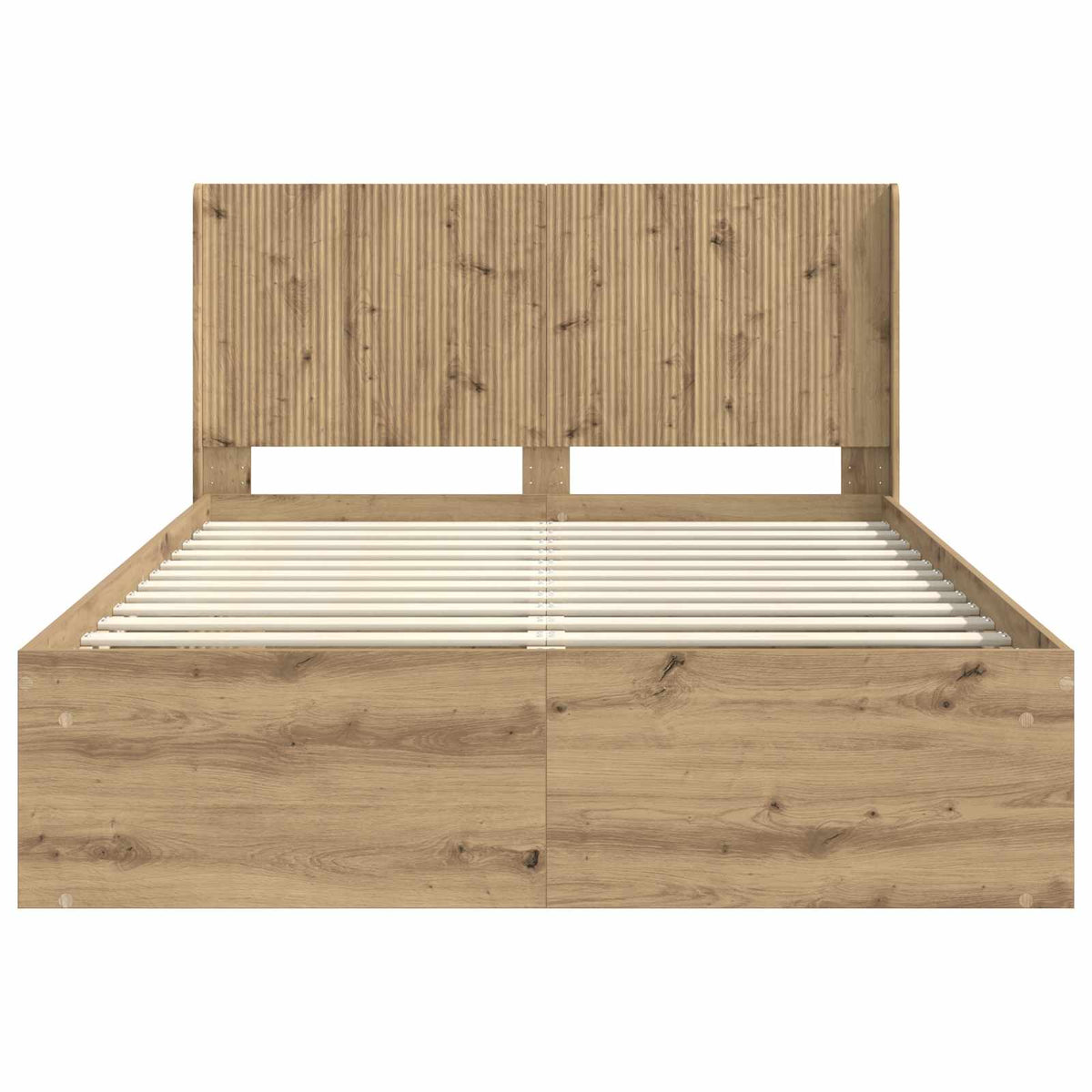 vidaXL Bed Frame with Storage and Headboard Artisan Oak 135 x 190 cm