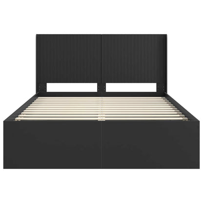 vidaXL Bed Frame with Storage and Headboard Black 120 x 200 cm