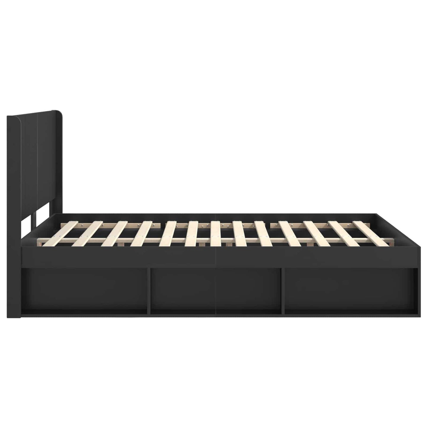 vidaXL Bed Frame with Storage and Headboard Black 120 x 200 cm