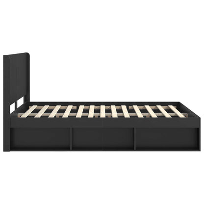 vidaXL Bed Frame with Storage and Headboard Black 120 x 200 cm