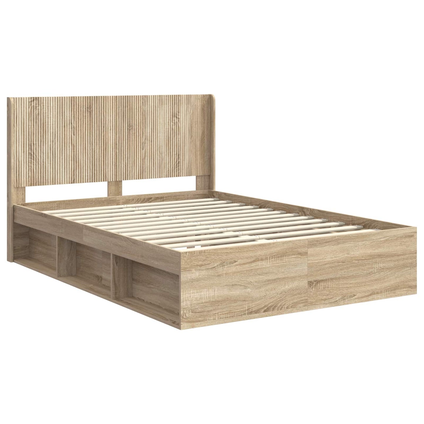 vidaXL Bed Frame with Storage and Headboard Sonoma Oak 120 x 200 cm