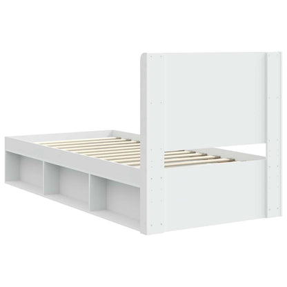 vidaXL Bed Frame with Storage and Headboard White 100 x 200 cm