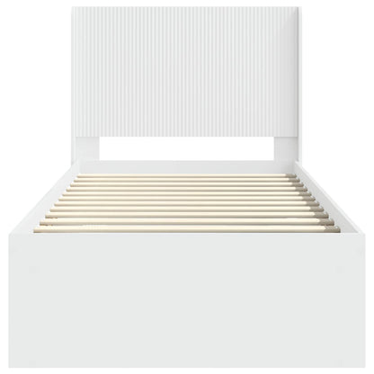 vidaXL Bed Frame with Storage and Headboard White 100 x 200 cm