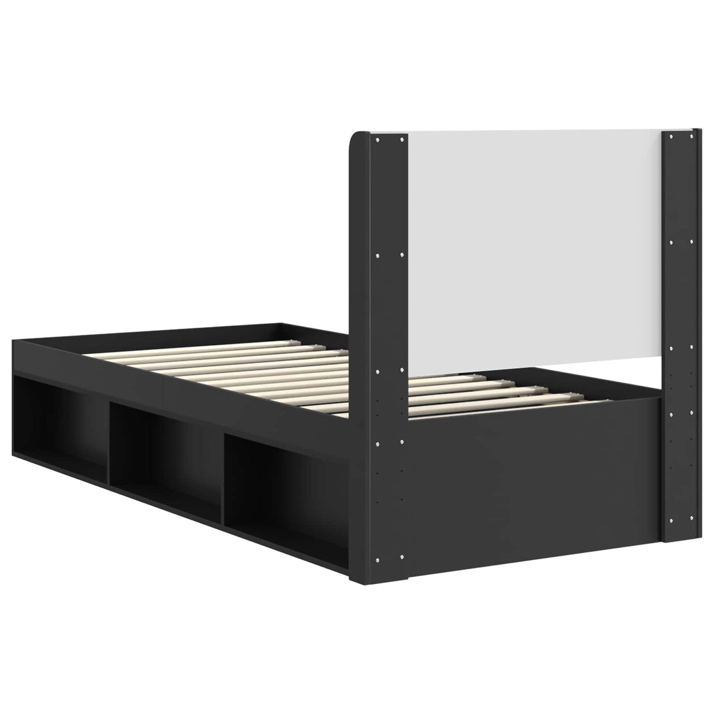 vidaXL Bed Frame with Storage and Headboard Black 100 x 200 cm