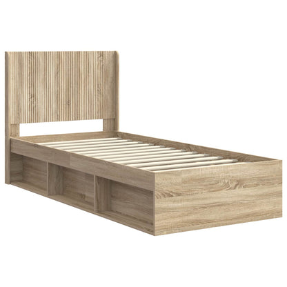 vidaXL Bed Frame with Storage and Headboard Sonoma Oak 100 x 200 cm