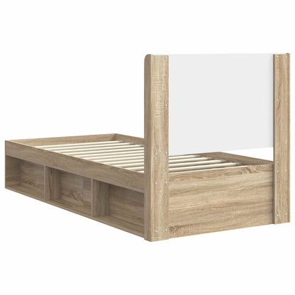 vidaXL Bed Frame with Storage and Headboard Sonoma Oak 100 x 200 cm