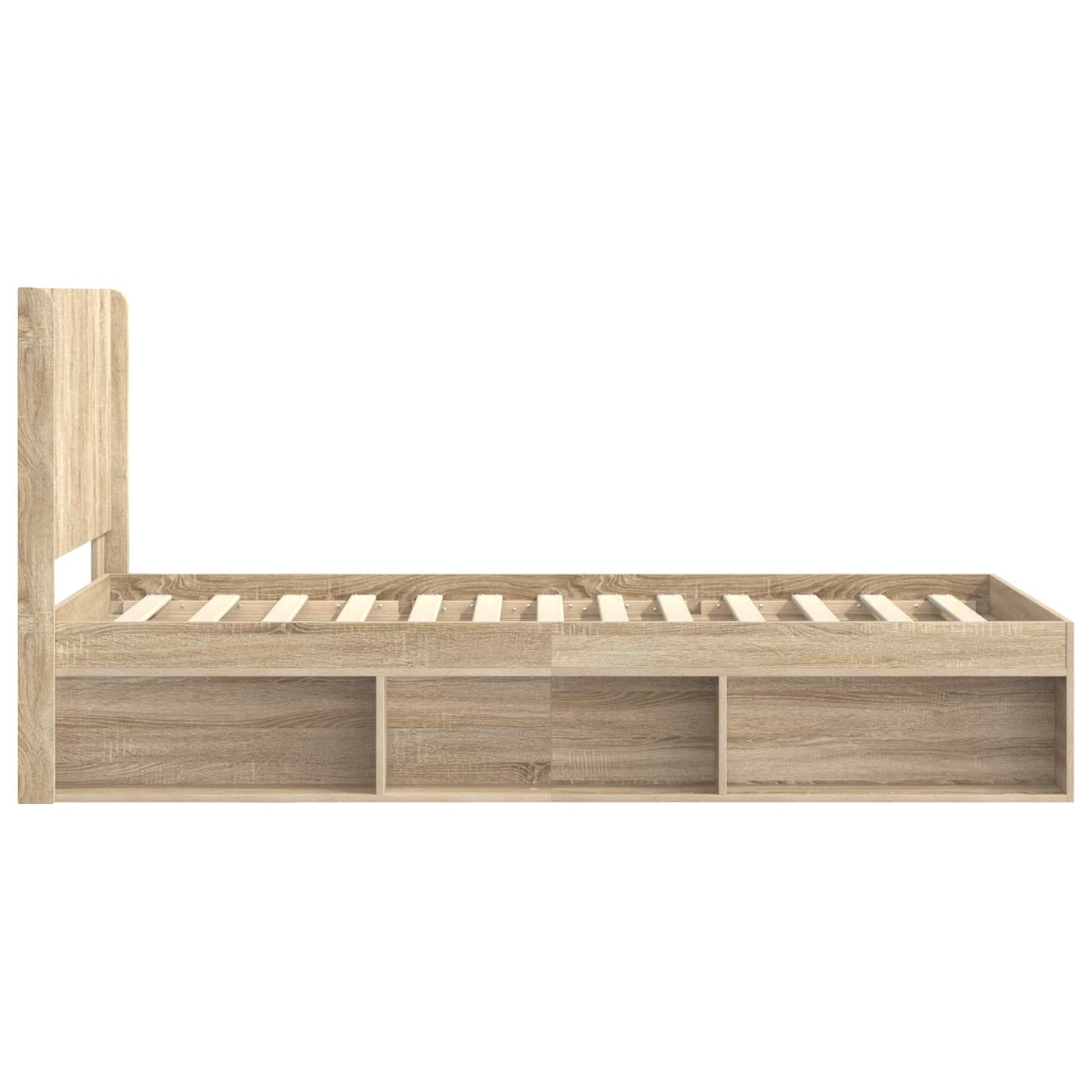 vidaXL Bed Frame with Storage and Headboard Sonoma Oak 100 x 200 cm