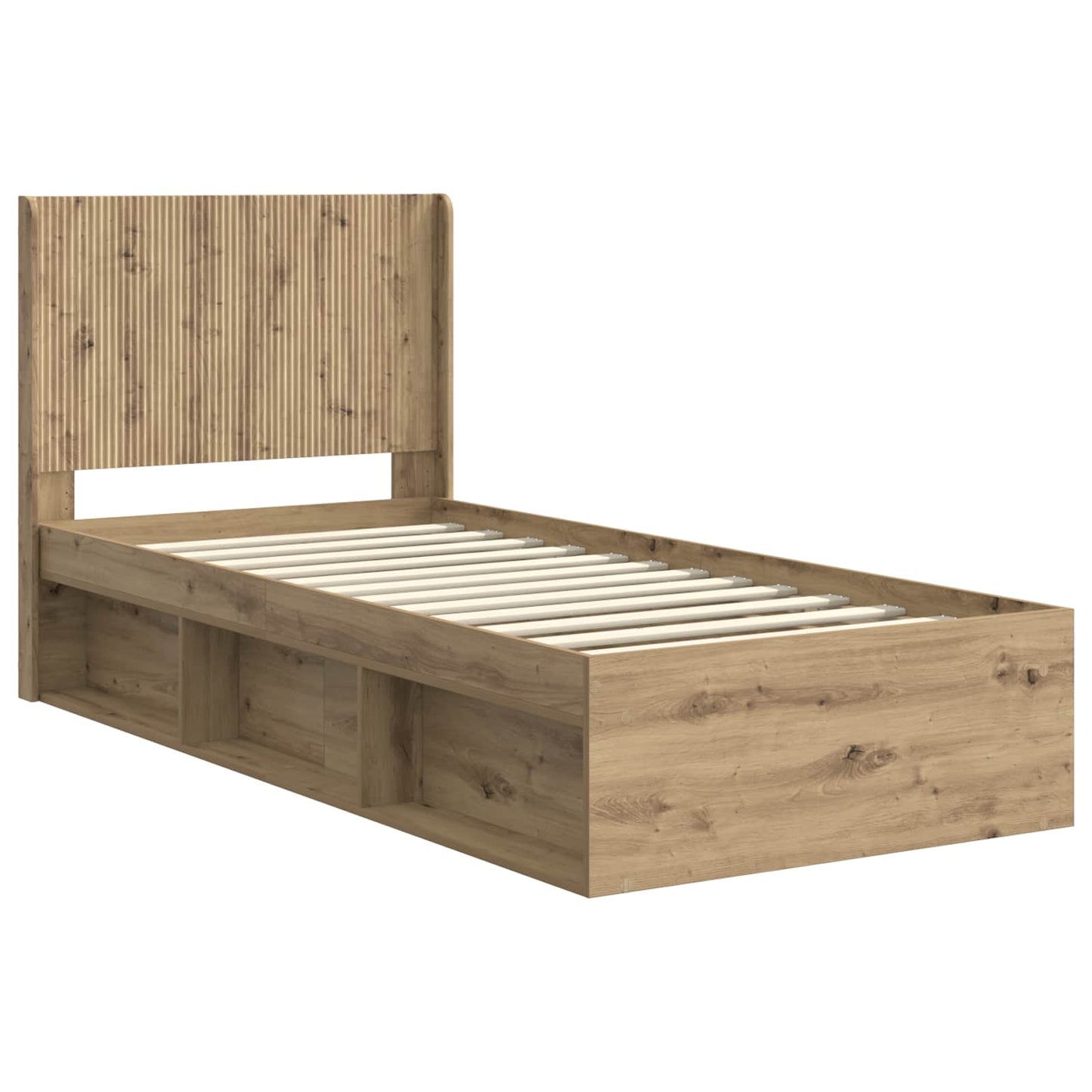 vidaXL Bed Frame with Storage and Headboard Artisan Oak 100 x 200 cm