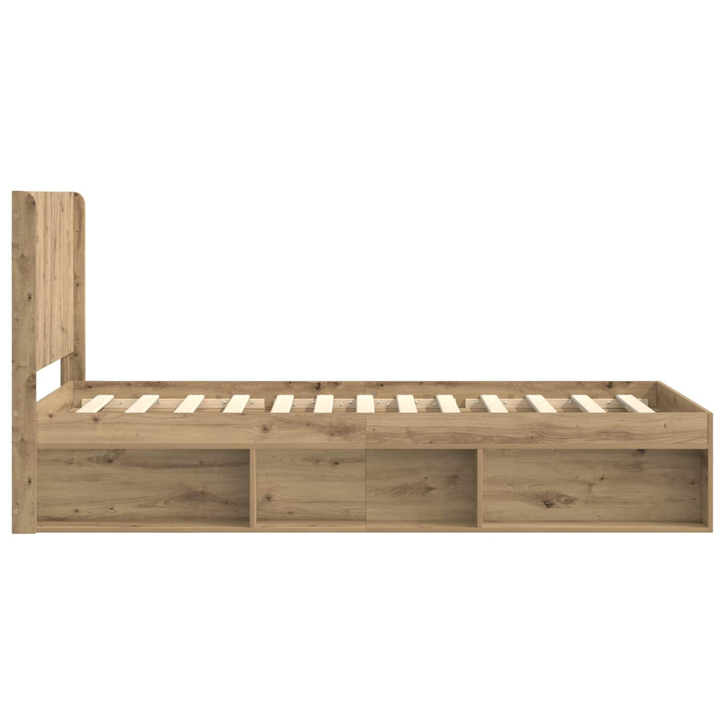 vidaXL Bed Frame with Storage and Headboard Artisan Oak 100 x 200 cm