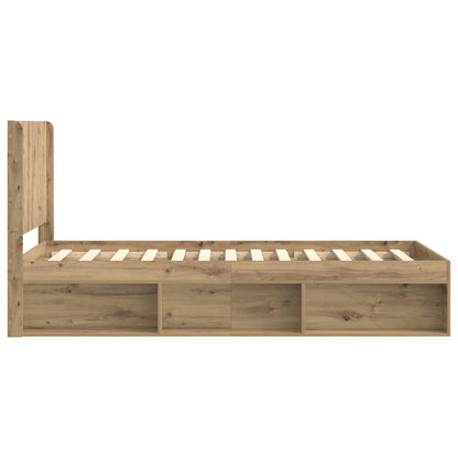 vidaXL Bed Frame with Storage and Headboard Artisan Oak 100 x 200 cm
