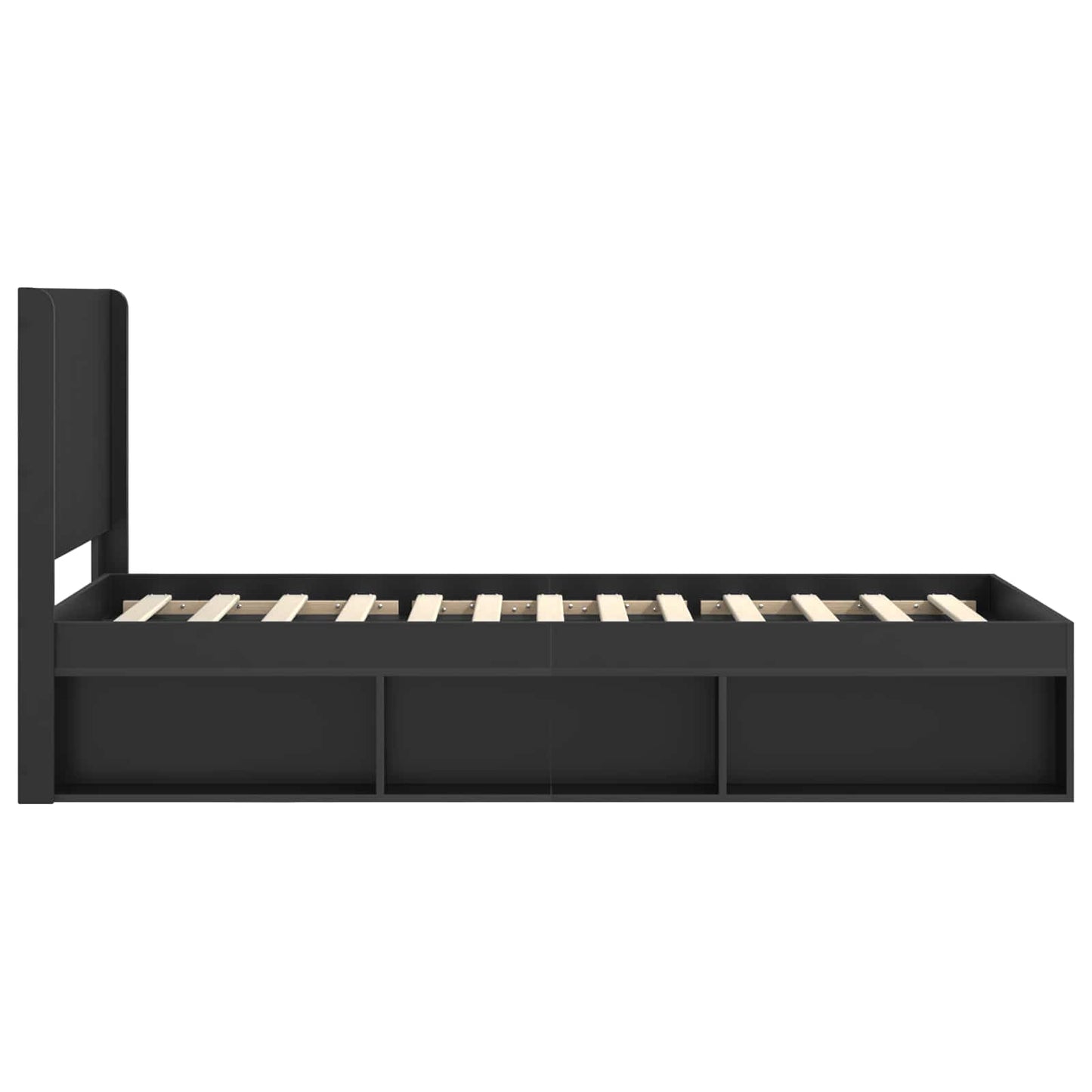 vidaXL Bed Frame with Storage and Headboard Black 90 x 200 cm