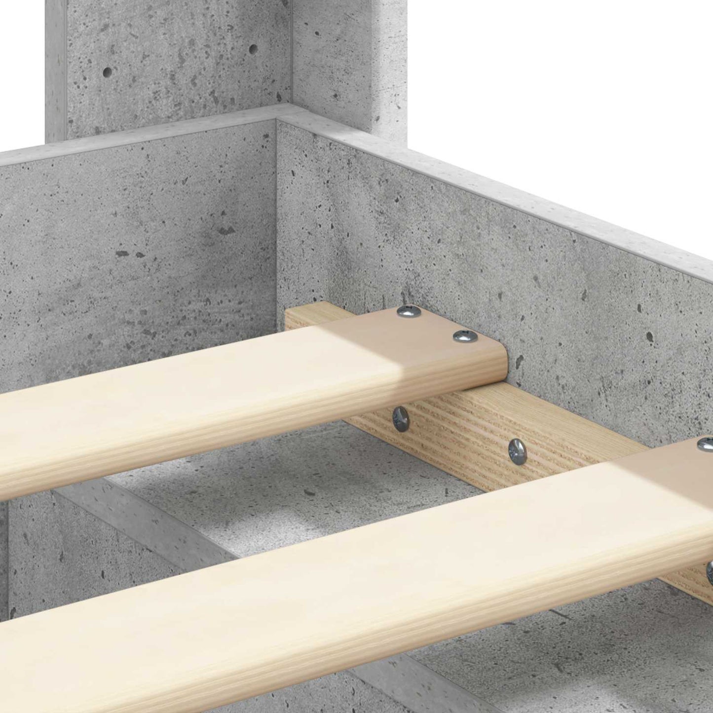 vidaXL Bed Frame with Storage and Headboard Concrete Grey 90 x 200 cm