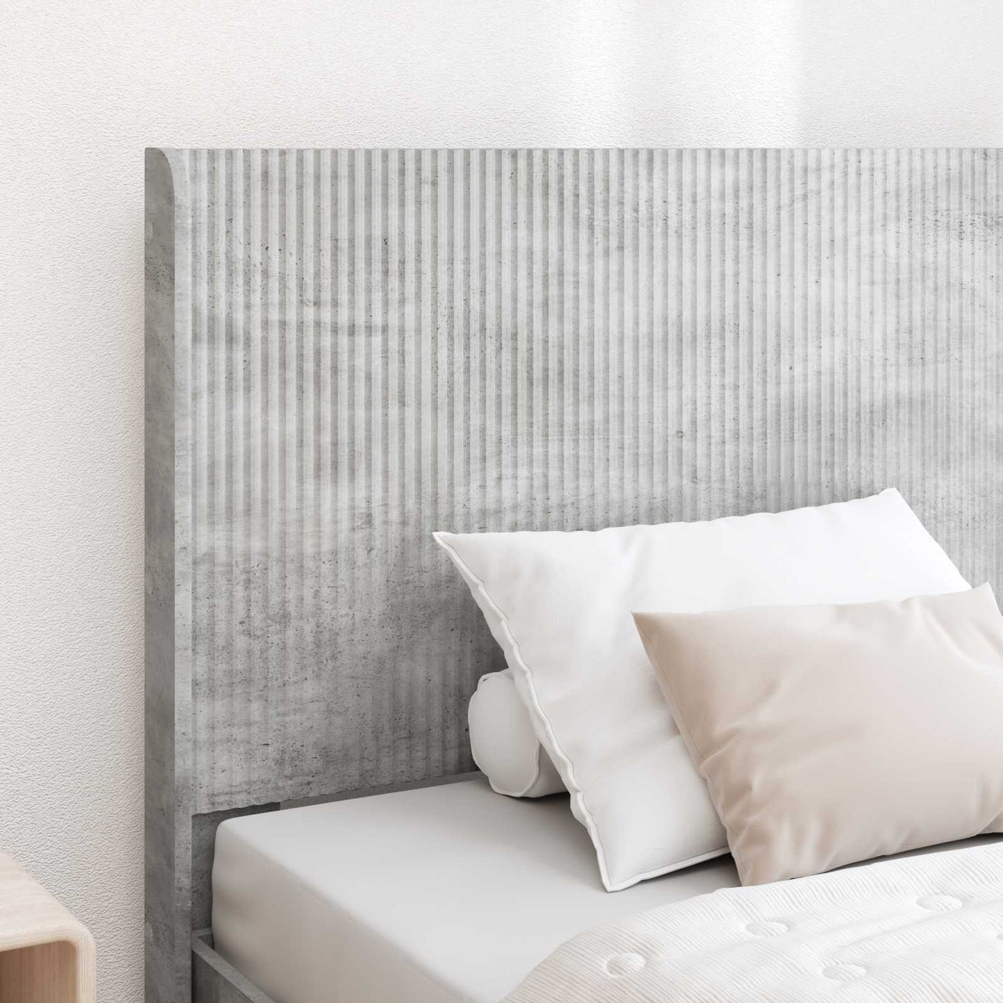 vidaXL Bed Frame with Storage and Headboard Concrete Grey 90 x 200 cm