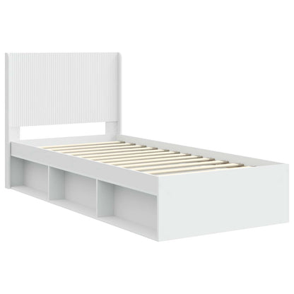 vidaXL Bed Frame with Storage and Headboard White 90 x 190 cm