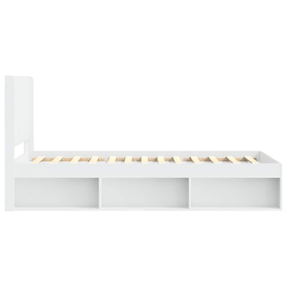 vidaXL Bed Frame with Storage and Headboard White 90 x 190 cm