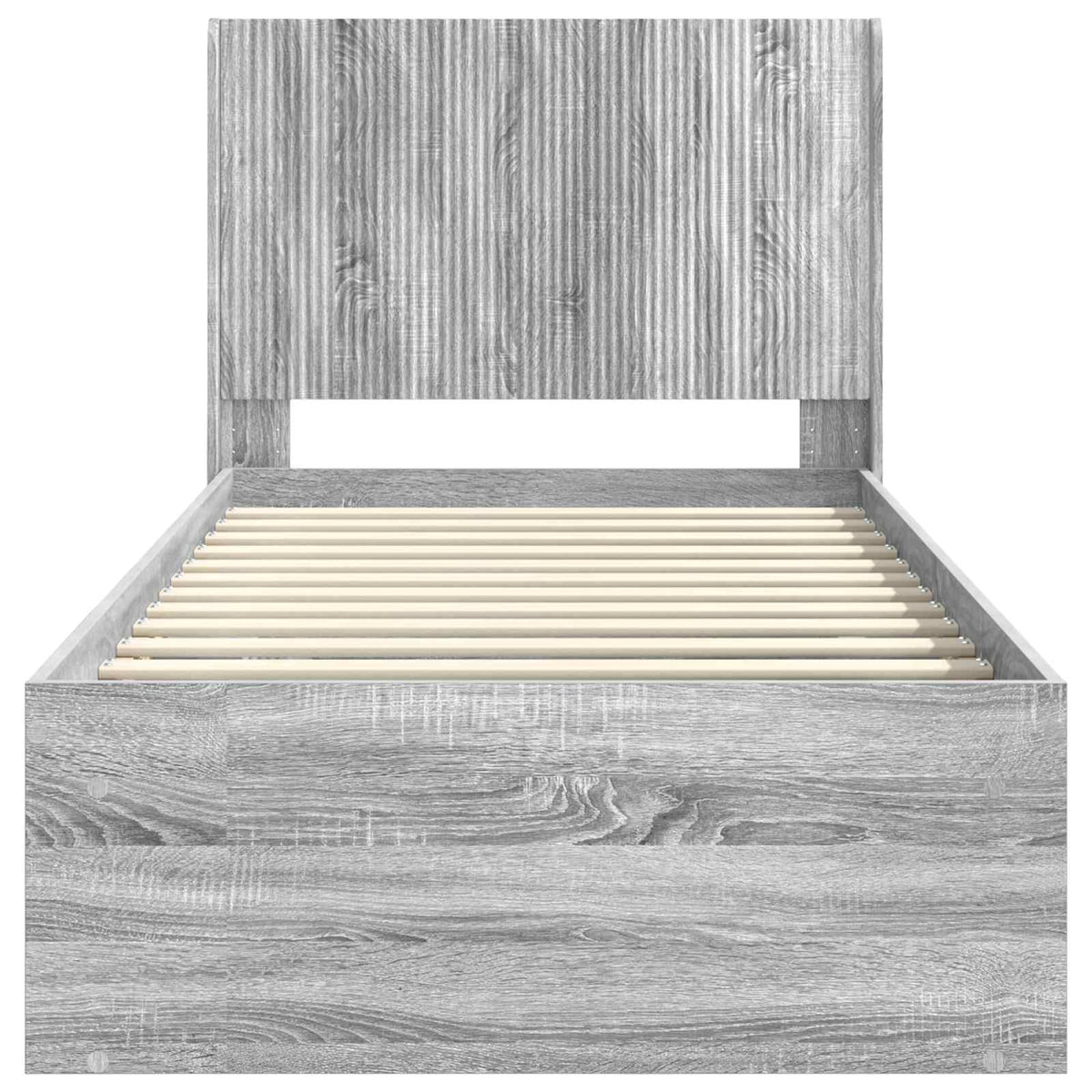 vidaXL Bed Frame with Storage and Headboard Grey Sonoma 90 x 190 cm