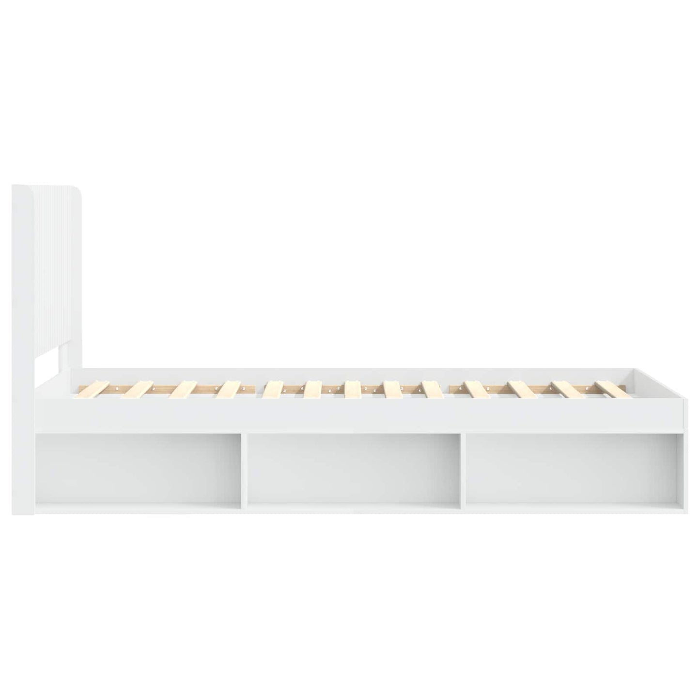vidaXL Bed Frame with Storage and Headboard White 75 x 190 cm