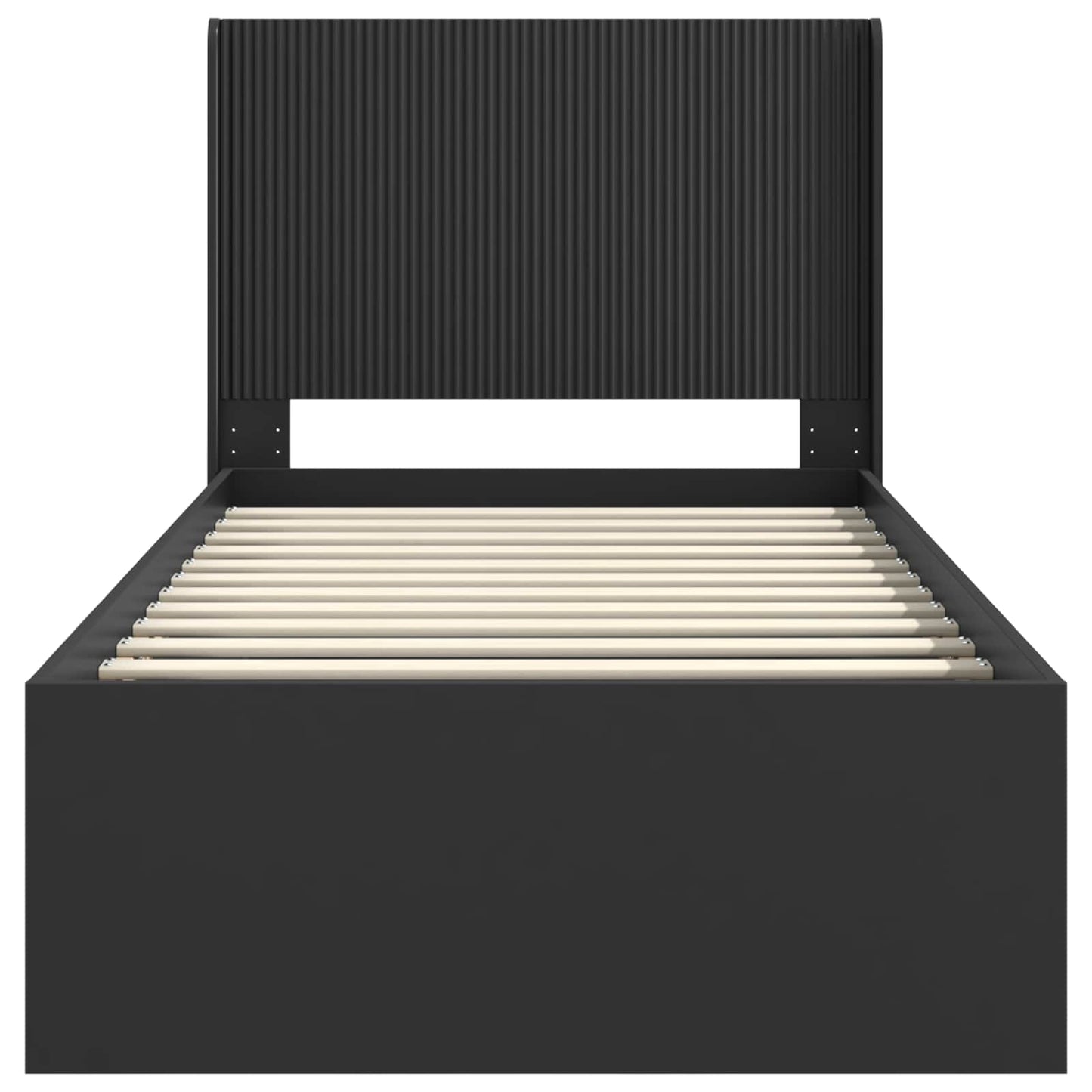 vidaXL Bed Frame with Storage and Headboard Black 75 x 190 cm