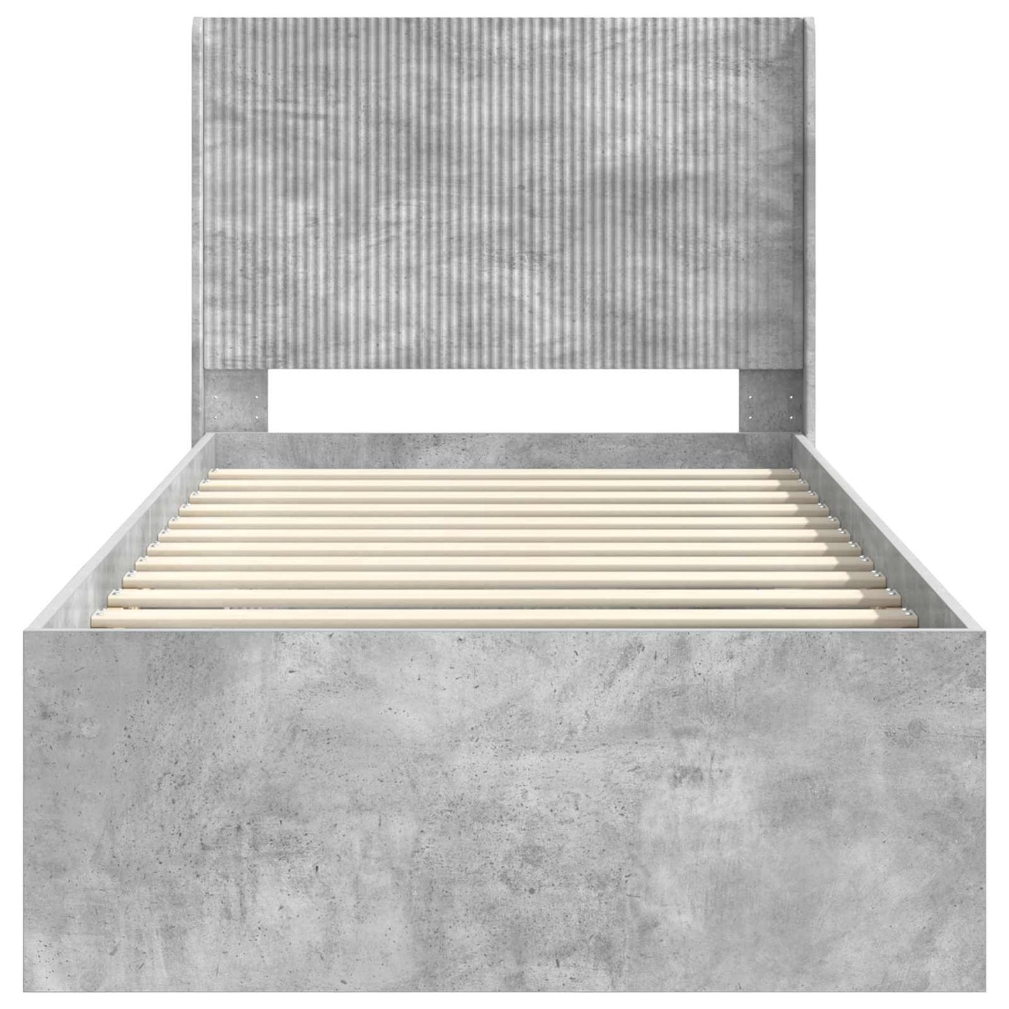 vidaXL Bed Frame with Storage and Headboard Concrete Grey 75 x 190 cm
