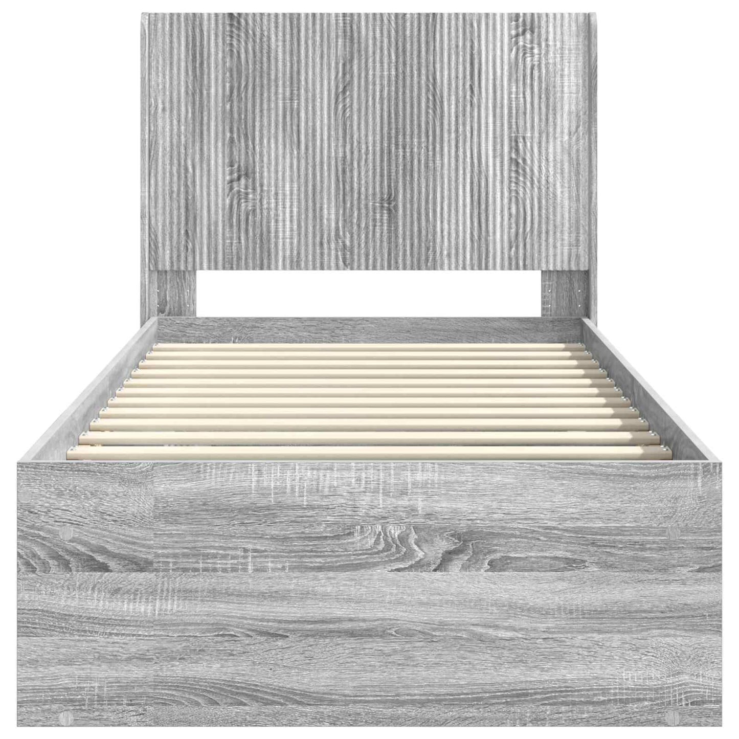 vidaXL Bed Frame with Storage and Headboard Grey Sonoma 75 x 190 cm