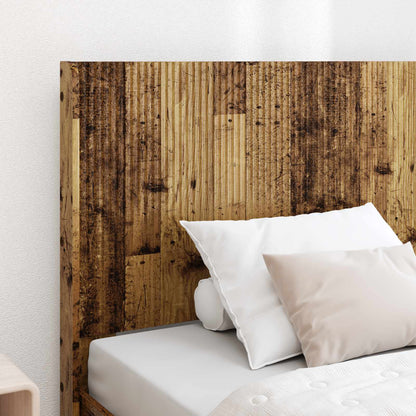 vidaXL Bed Frame with Storage and Headboard Old Wood 75 x 190 cm