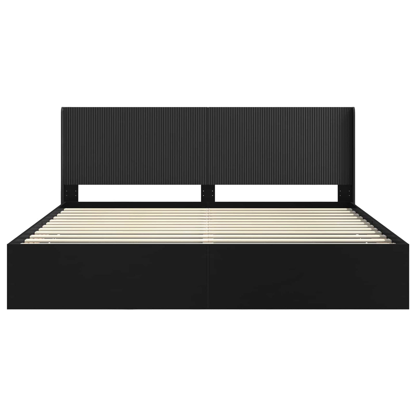 vidaXL Bed Frame with Storage and Headboard Black 200 x 200 cm