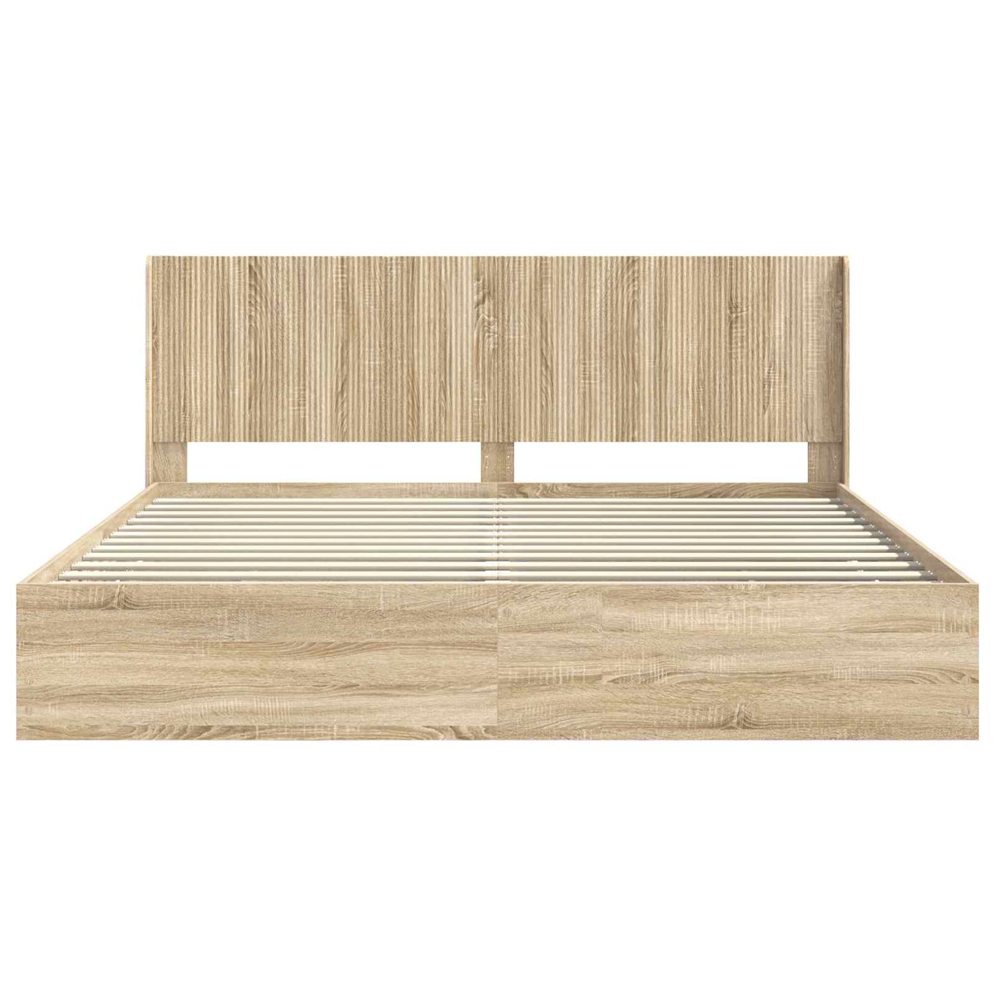 vidaXL Bed Frame with Storage and Headboard Sonoma Oak 200 x 200 cm