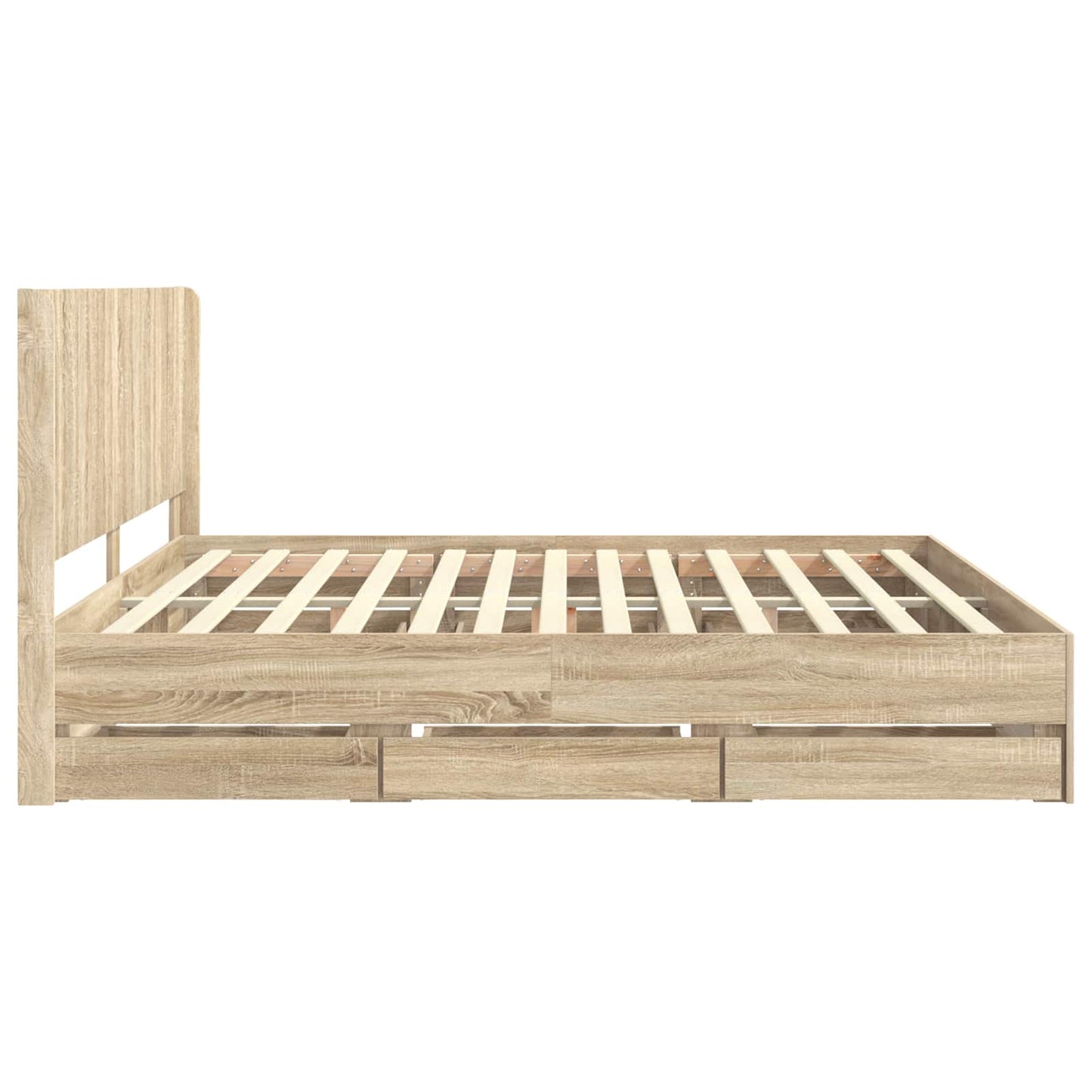 vidaXL Bed Frame with Storage and Headboard Sonoma Oak 200 x 200 cm