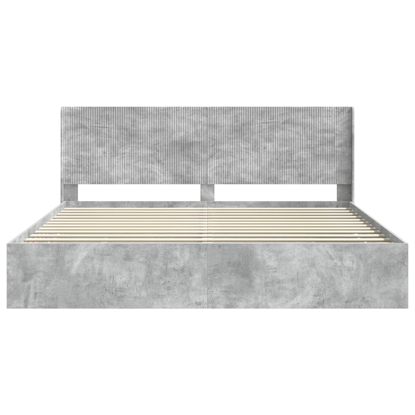 vidaXL Bed Frame with Storage and Headboard Concrete Grey 200 x 200 cm
