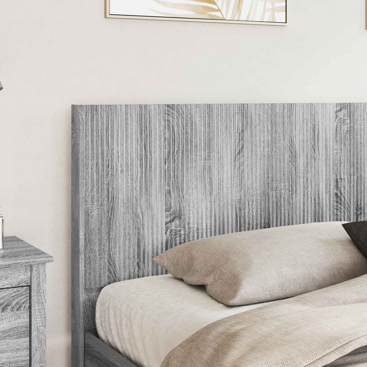vidaXL Bed Frame with Storage and Headboard Grey Sonoma 200 x 200 cm