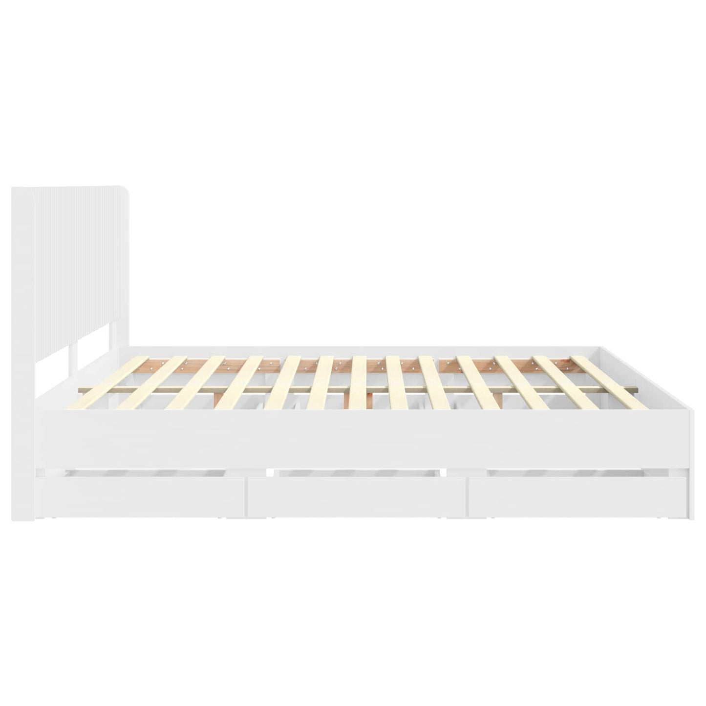 vidaXL Bed Frame with Storage and Headboard White 180 x 200 cm