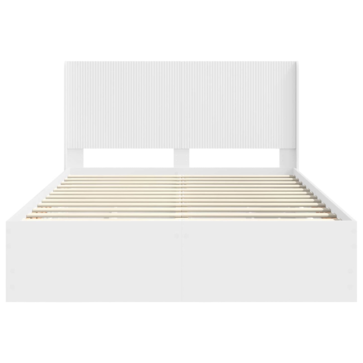 vidaXL Bed Frame with Storage and Headboard White 160 x 200 cm