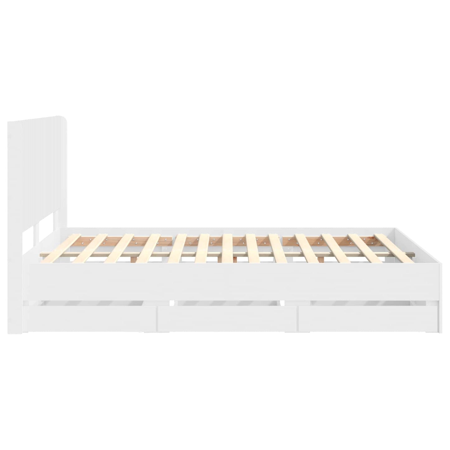 vidaXL Bed Frame with Storage and Headboard White 150 x 200 cm